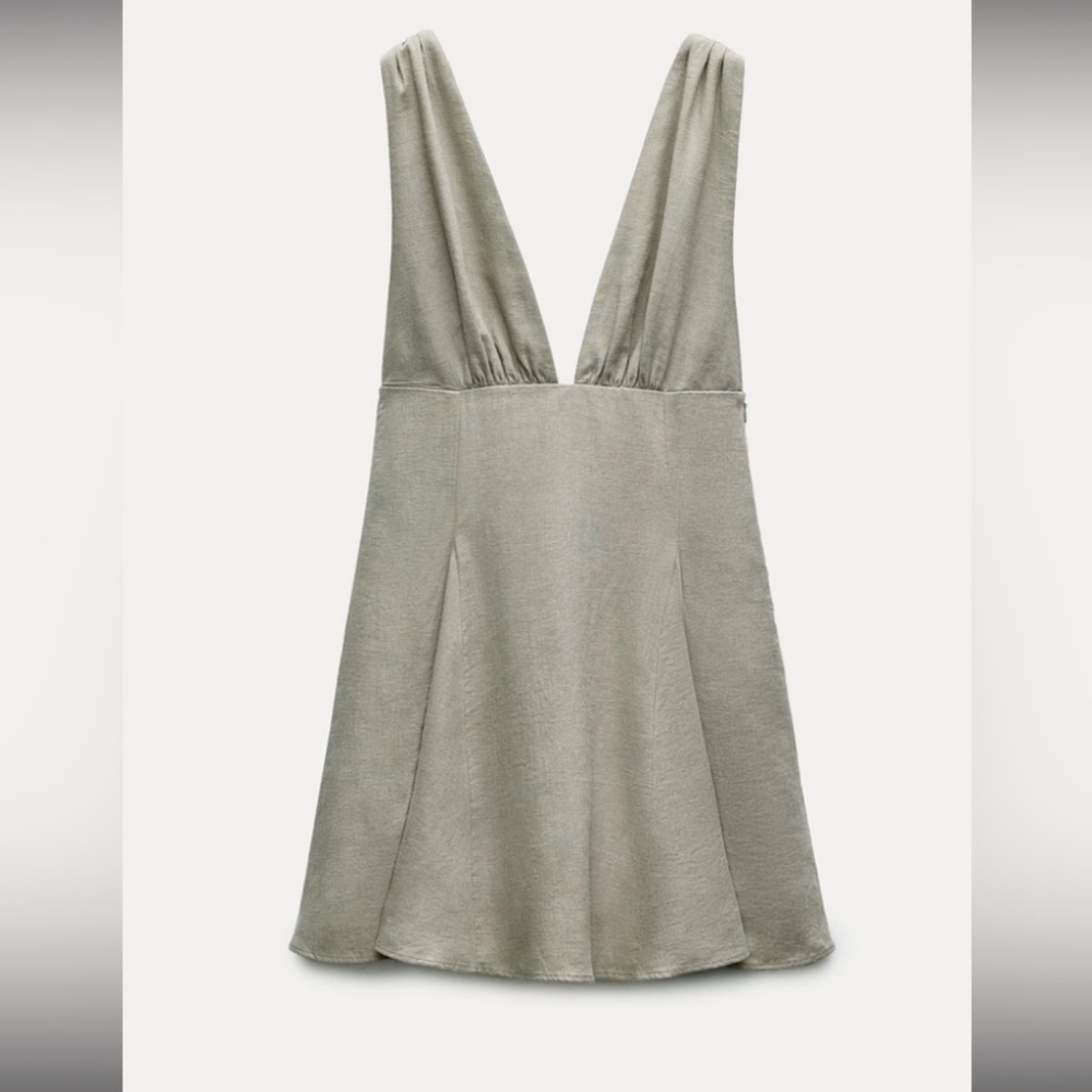 ZARA LINEN BLEND SHORT DRESS